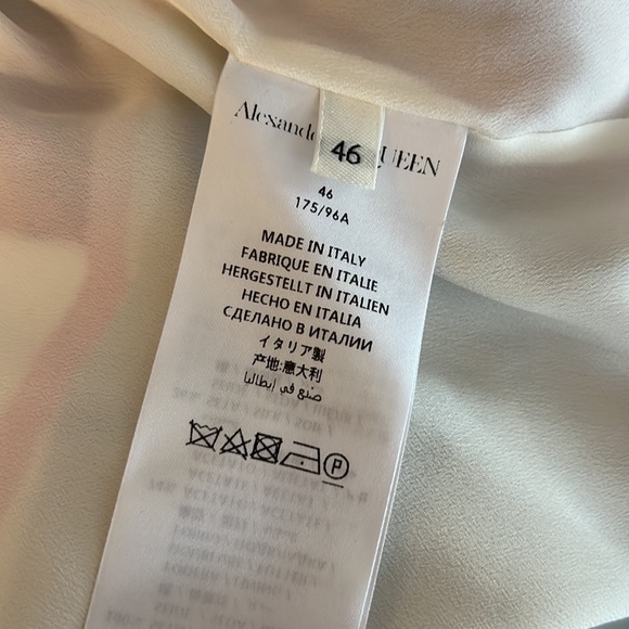 Alexander McQueen Top Torn Rose Black White Red Grey Size 46 - Picture 8 of 8